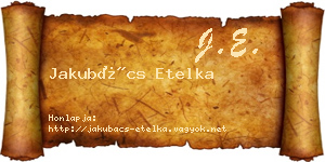 Jakubács Etelka névjegykártya