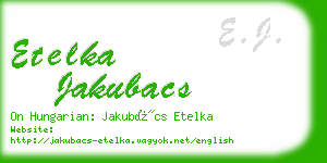 etelka jakubacs business card